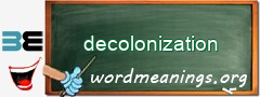 WordMeaning blackboard for decolonization